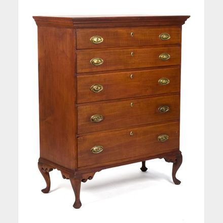 A CA 1780 New Hampshire Queen Anne Five drawer chest