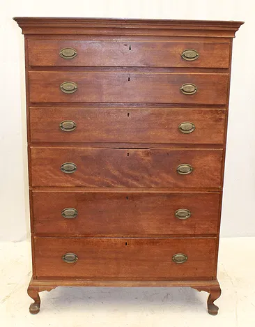 18th C Birch and Pine 6 drawer